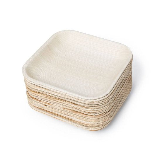 Palm Leaf Square Plates 5" Inch (Set of 200/100/50)
