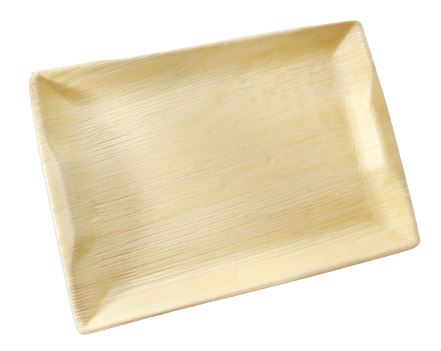 Palm Leaf Rectangle Platter Tray 14" x 10" Inch  (10/50/200 count)